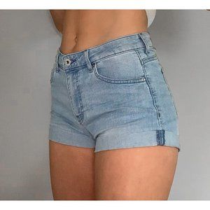 Light Wash High Rise Jean Shorts